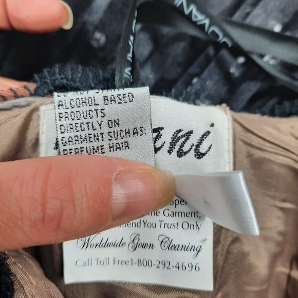 Jovani Prom Formal Gown Iridescent Sequin Embroidered w Faux French Bustle Sz 2 - Picture 15 of 16